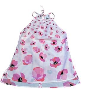 Size Sm Womens Pink and White Floral Cabi Halter Top Blouse1